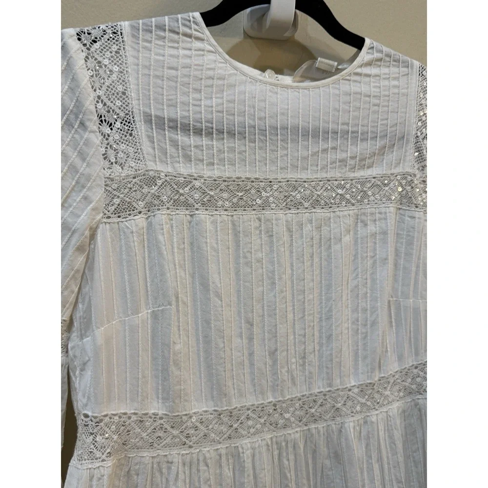 MICHAEL Michael Kors White‎ Dress Size XS Prairie Victorian Fairy Core Lace